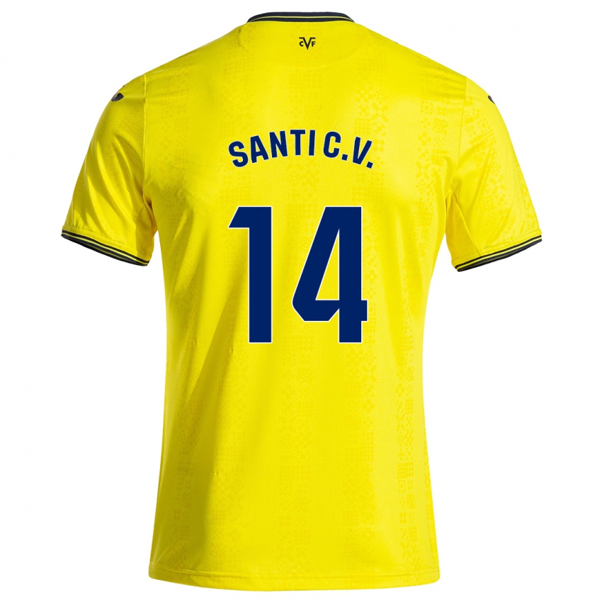 Niño Camiseta Santi Comesaña #14 Amarillo Negro 1ª Equipación 2024/25 La Camisa Argentina