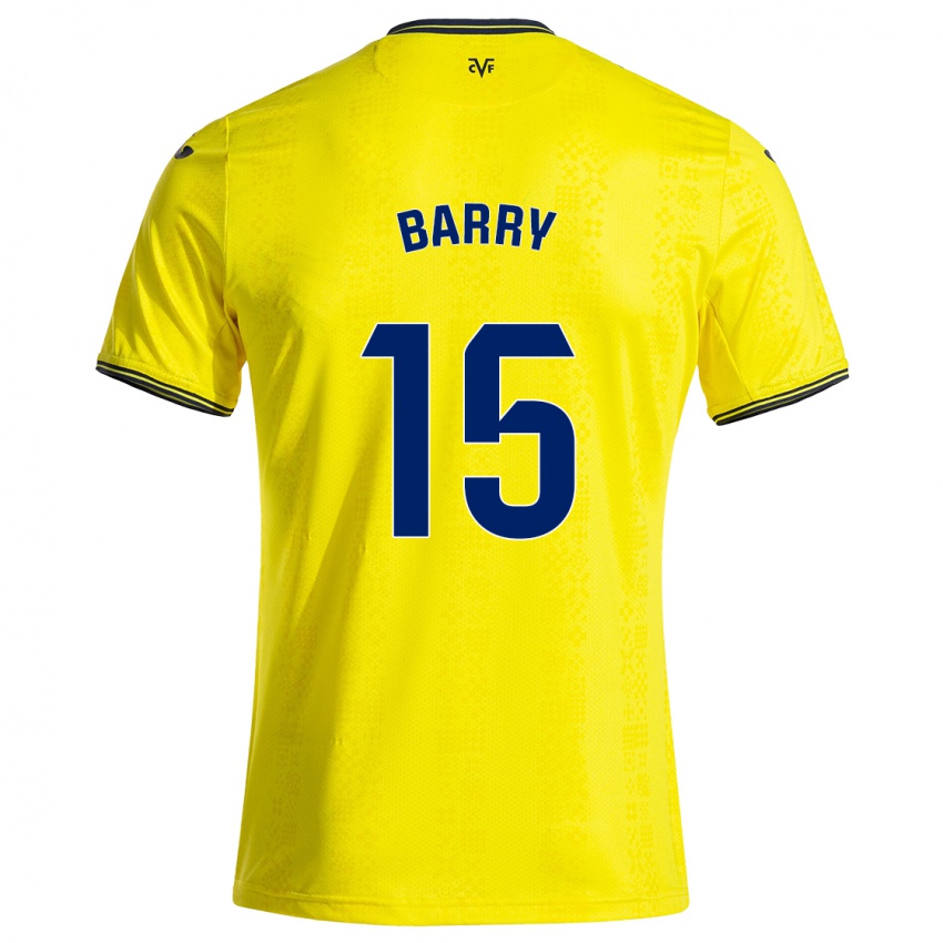 Niño Camiseta Thierno Barry #15 Amarillo Negro 1ª Equipación 2024/25 La Camisa Argentina