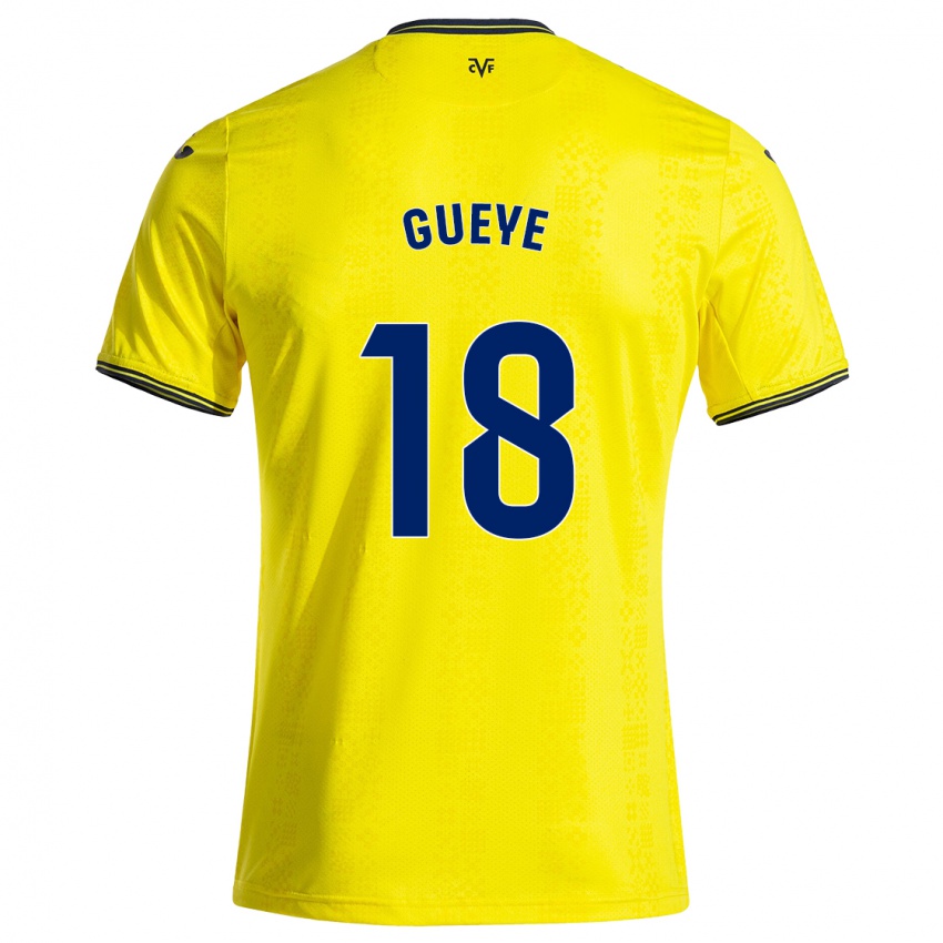 Niño Camiseta Pape Gueye #18 Amarillo Negro 1ª Equipación 2024/25 La Camisa Argentina