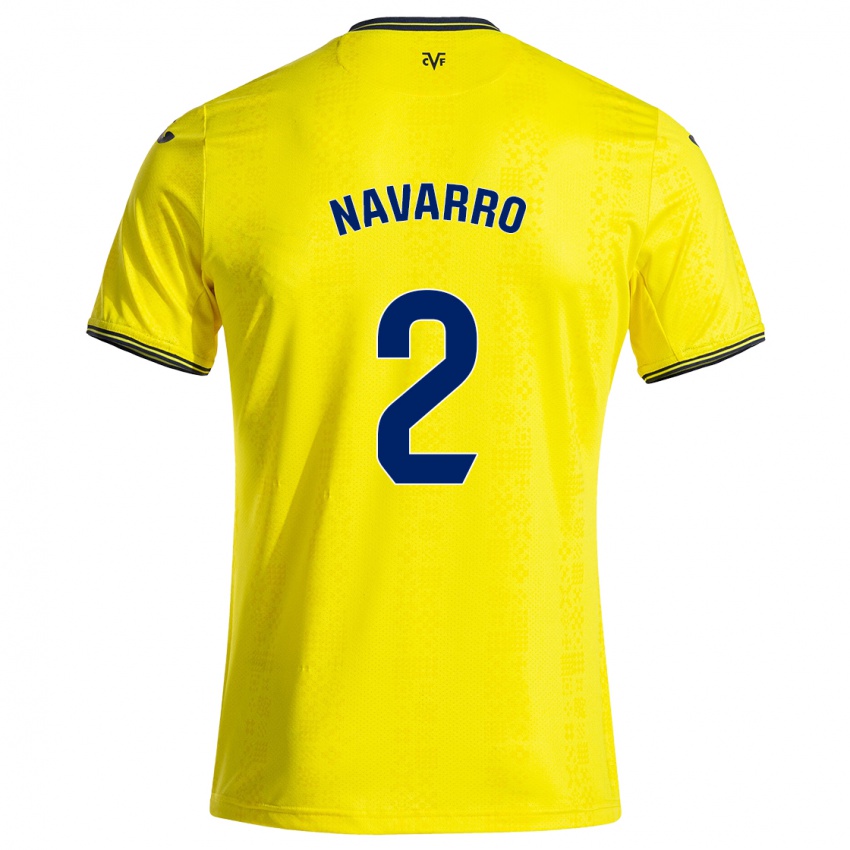 Niño Camiseta Pau Navarro #2 Amarillo Negro 1ª Equipación 2024/25 La Camisa Argentina