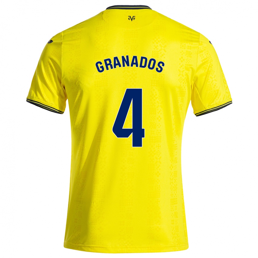 Niño Camiseta Carlos Granados #4 Amarillo Negro 1ª Equipación 2024/25 La Camisa Argentina