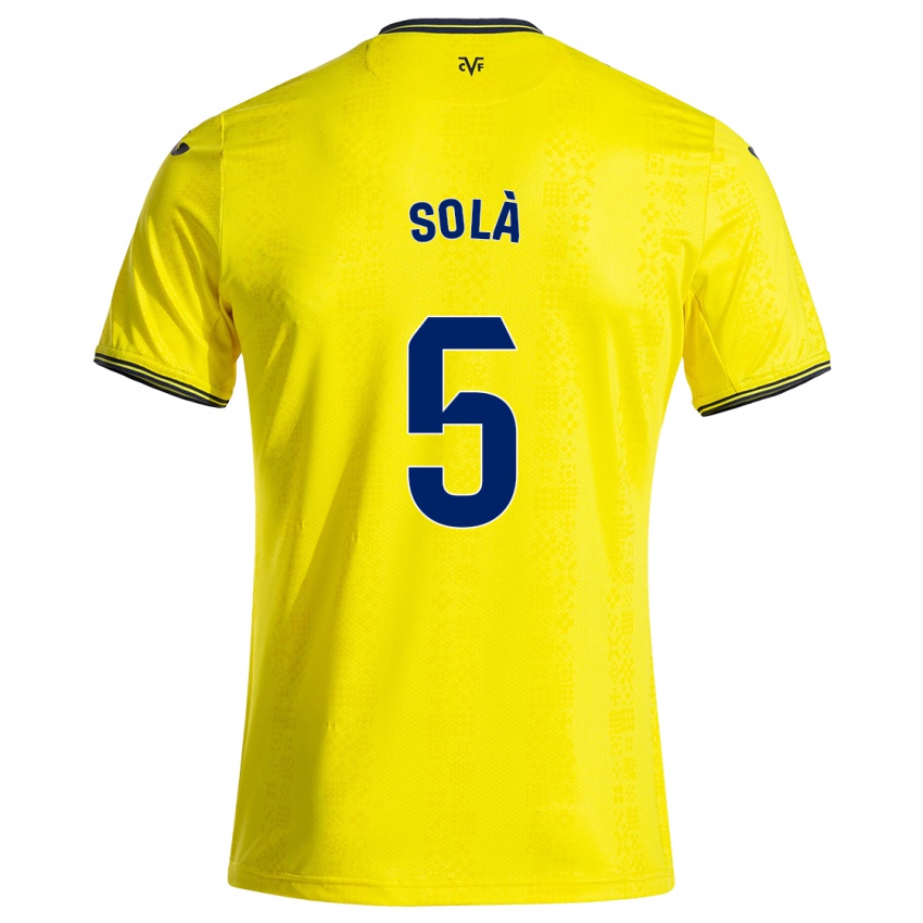 Niño Camiseta Arnau Solà #5 Amarillo Negro 1ª Equipación 2024/25 La Camisa Argentina