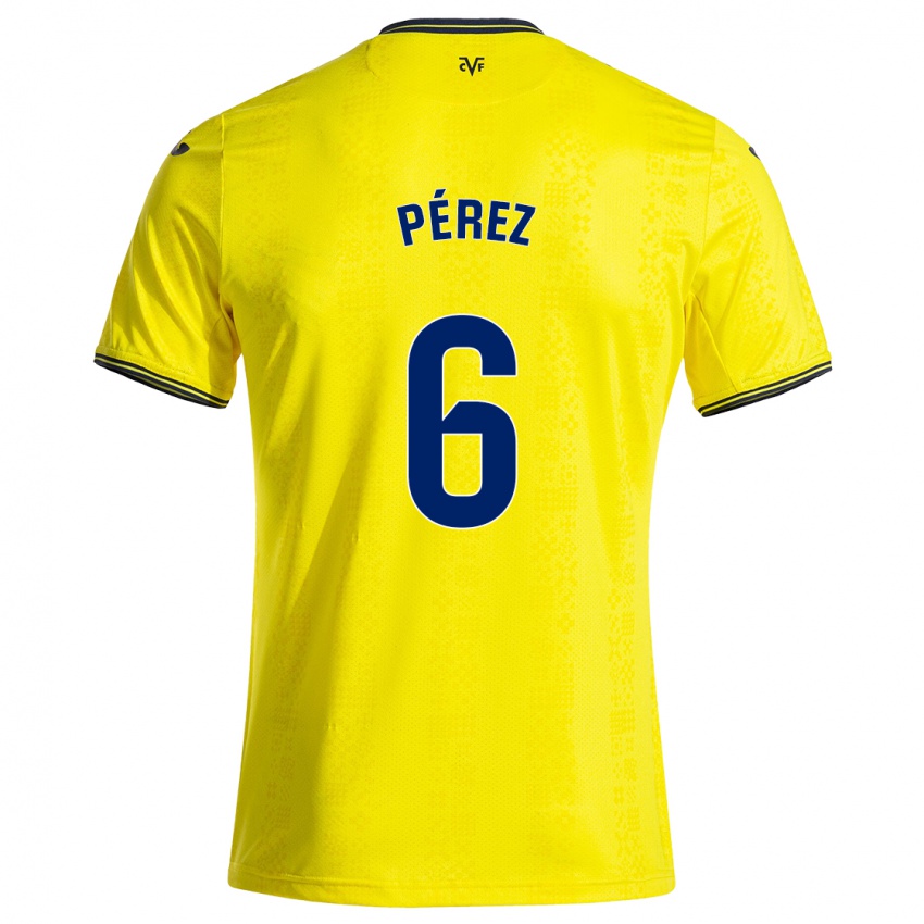 Niño Camiseta Hugo Pérez #6 Amarillo Negro 1ª Equipación 2024/25 La Camisa Argentina