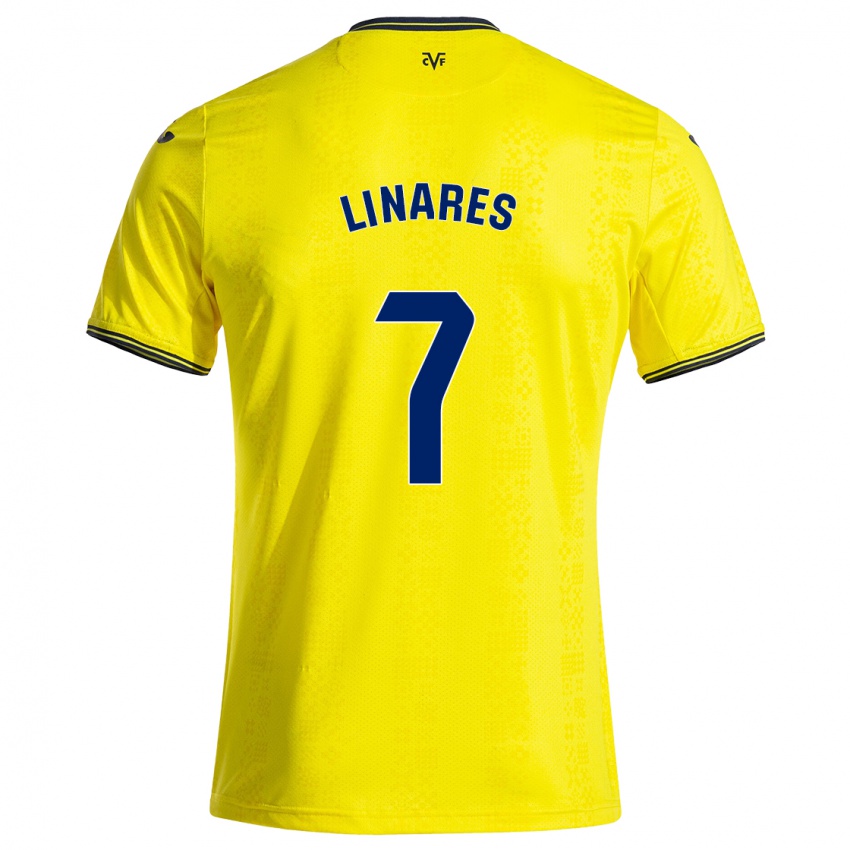 Niño Camiseta Mario Linares #7 Amarillo Negro 1ª Equipación 2024/25 La Camisa Argentina