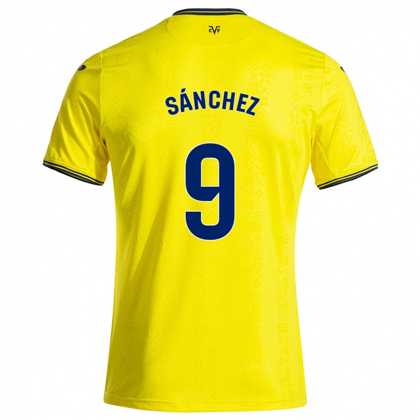 Niño Camiseta Edu Sánchez #9 Amarillo Negro 1ª Equipación 2024/25 La Camisa Argentina