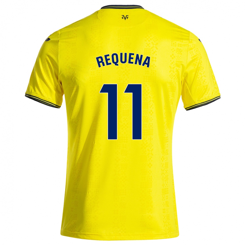 Niño Camiseta Dani Requena #11 Amarillo Negro 1ª Equipación 2024/25 La Camisa Argentina