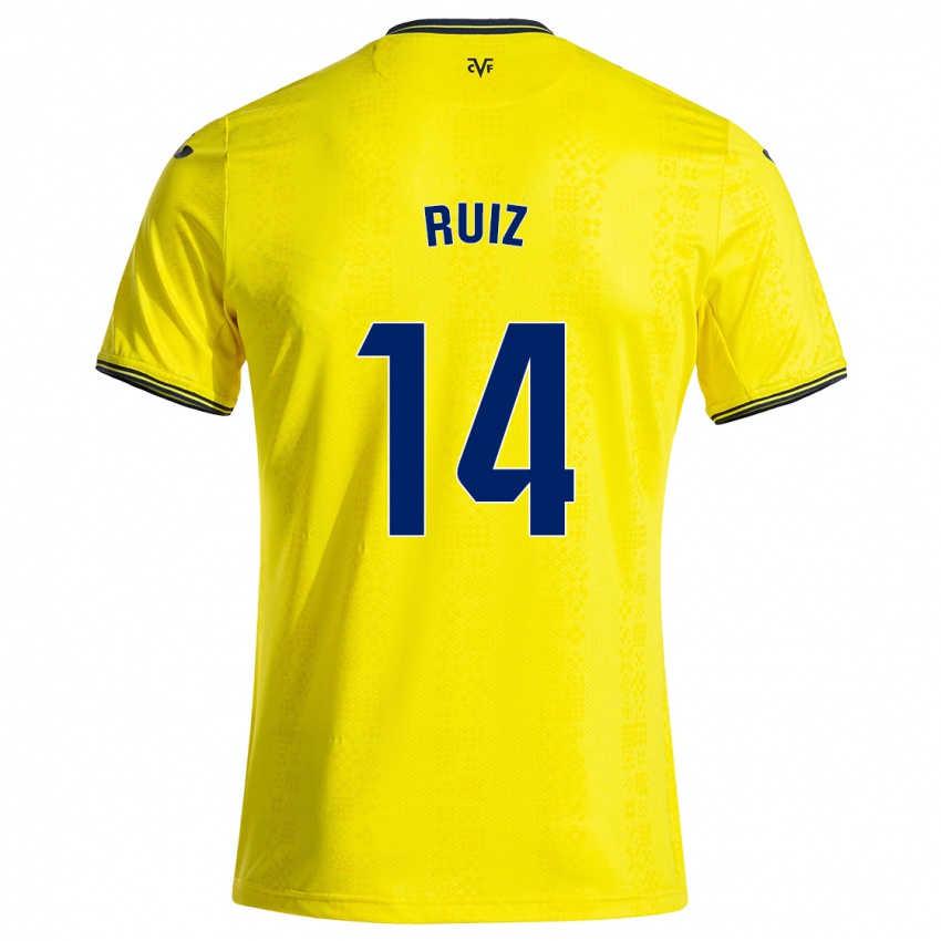 Niño Camiseta Adri Ruiz #14 Amarillo Negro 1ª Equipación 2024/25 La Camisa Argentina