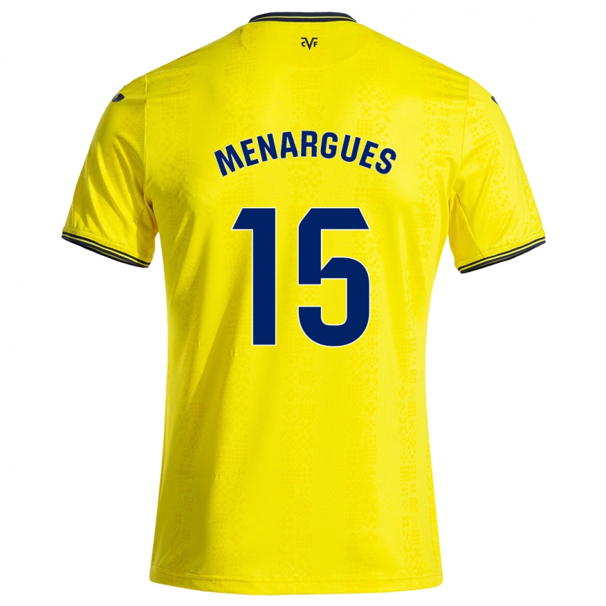 Niño Camiseta Joseda Menargues #15 Amarillo Negro 1ª Equipación 2024/25 La Camisa Argentina