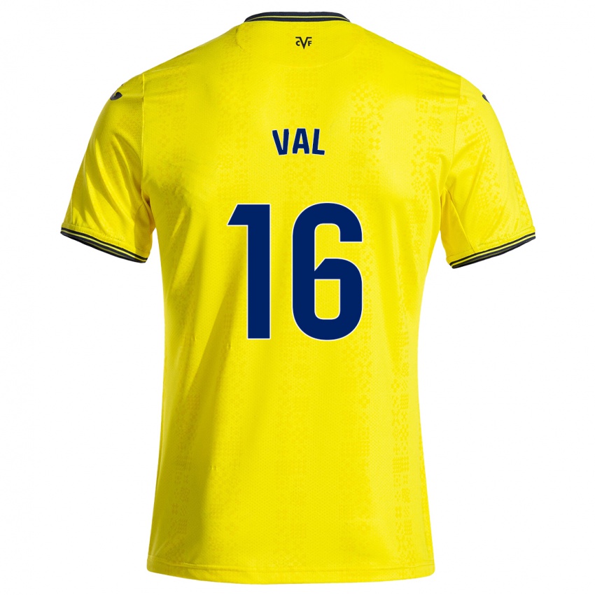 Niño Camiseta Brais Val #16 Amarillo Negro 1ª Equipación 2024/25 La Camisa Argentina