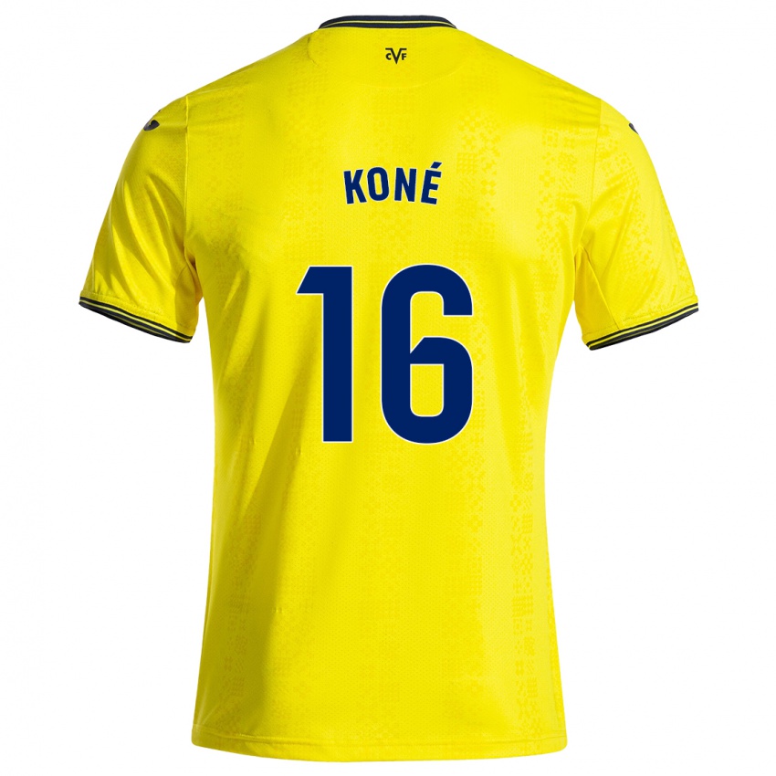 Niño Camiseta Ayouba Koné #16 Amarillo Negro 1ª Equipación 2024/25 La Camisa Argentina