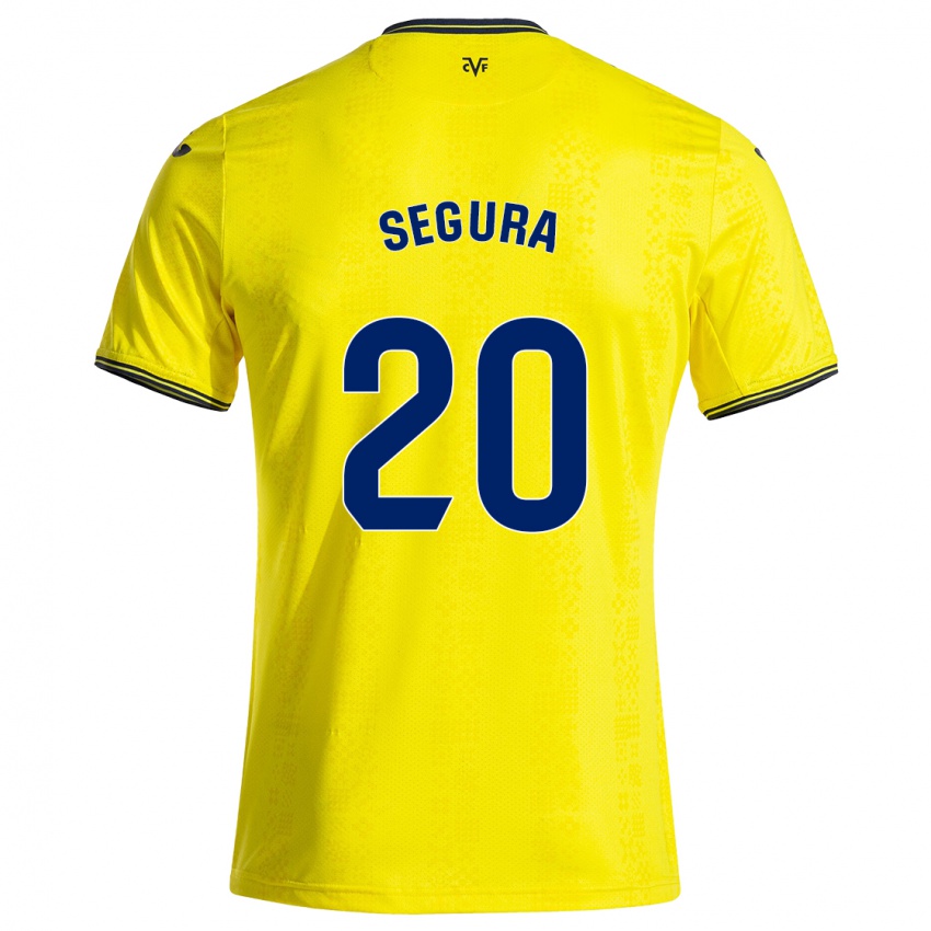 Niño Camiseta Carlos Segura #20 Amarillo Negro 1ª Equipación 2024/25 La Camisa Argentina