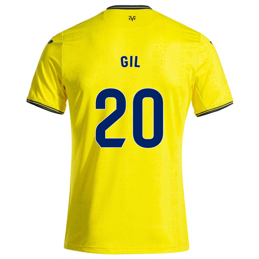 Niño Camiseta Mario Gil #20 Amarillo Negro 1ª Equipación 2024/25 La Camisa Argentina