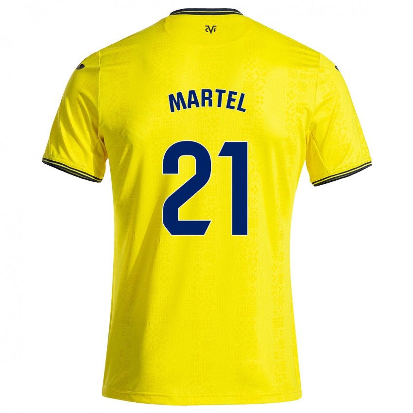 Niño Camiseta Kevin Martel #21 Amarillo Negro 1ª Equipación 2024/25 La Camisa Argentina