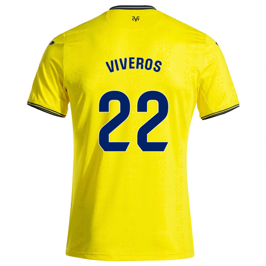 Niño Camiseta Facundo Viveros #22 Amarillo Negro 1ª Equipación 2024/25 La Camisa Argentina