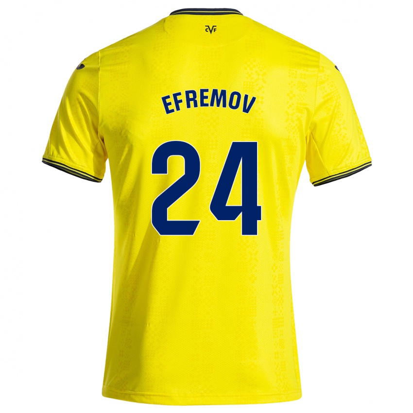 Niño Camiseta Anton Efremov #24 Amarillo Negro 1ª Equipación 2024/25 La Camisa Argentina