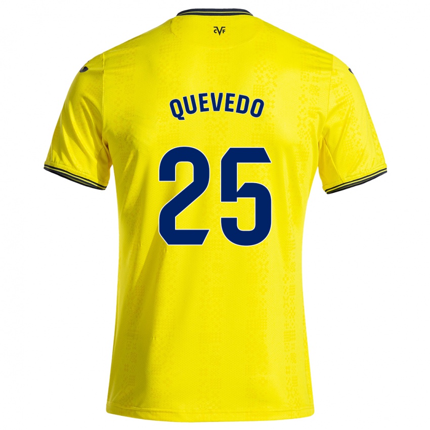 Niño Camiseta Alex Quevedo #25 Amarillo Negro 1ª Equipación 2024/25 La Camisa Argentina