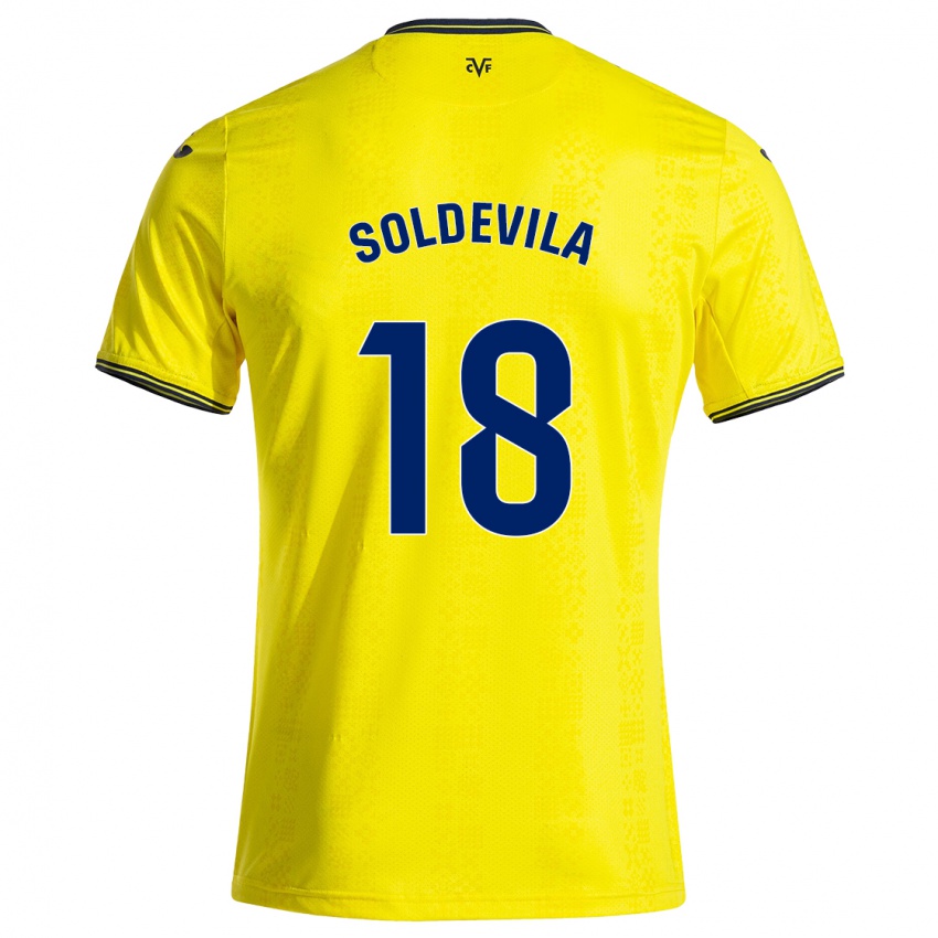 Niño Camiseta Paola Soldevila #18 Amarillo Negro 1ª Equipación 2024/25 La Camisa Argentina