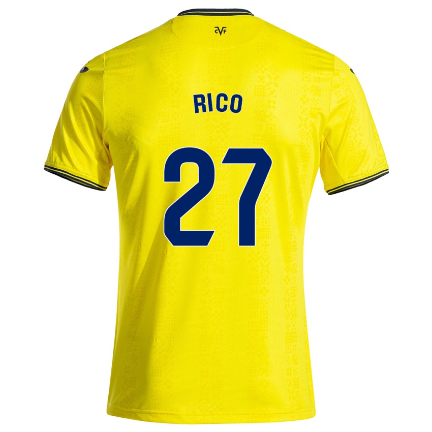 Niño Camiseta Vera Rico #27 Amarillo Negro 1ª Equipación 2024/25 La Camisa Argentina