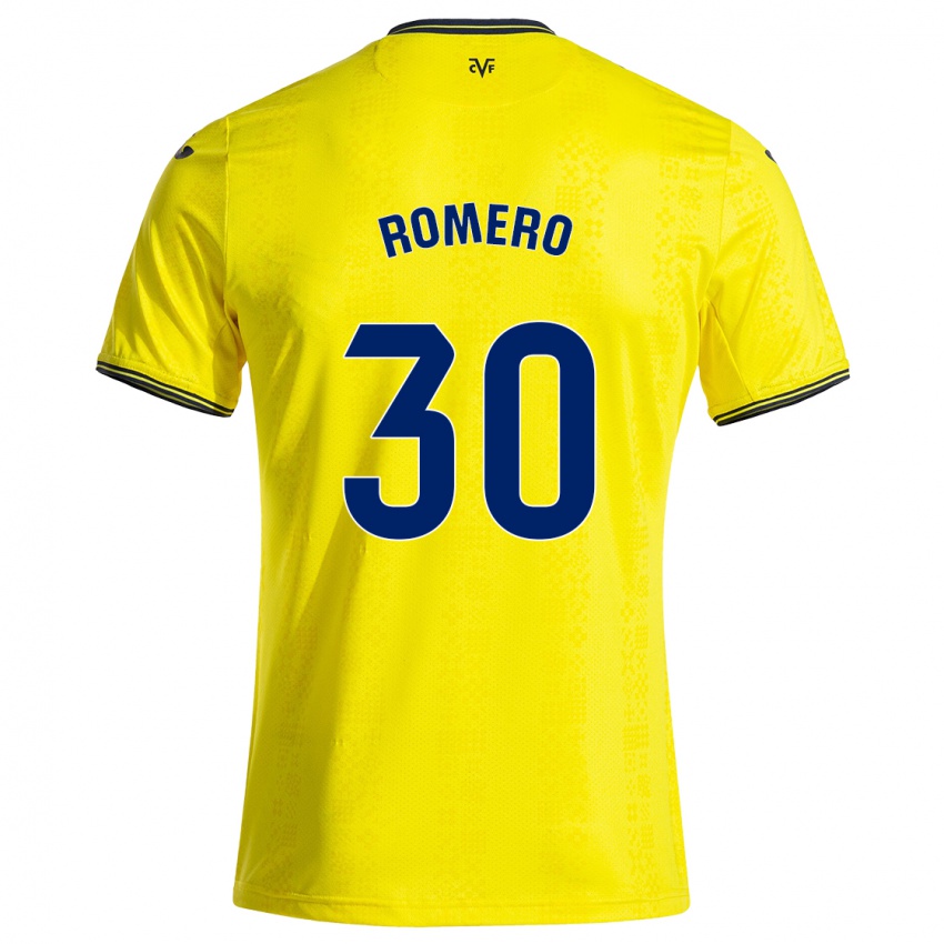 Niño Camiseta Lucía Romero #30 Amarillo Negro 1ª Equipación 2024/25 La Camisa Argentina