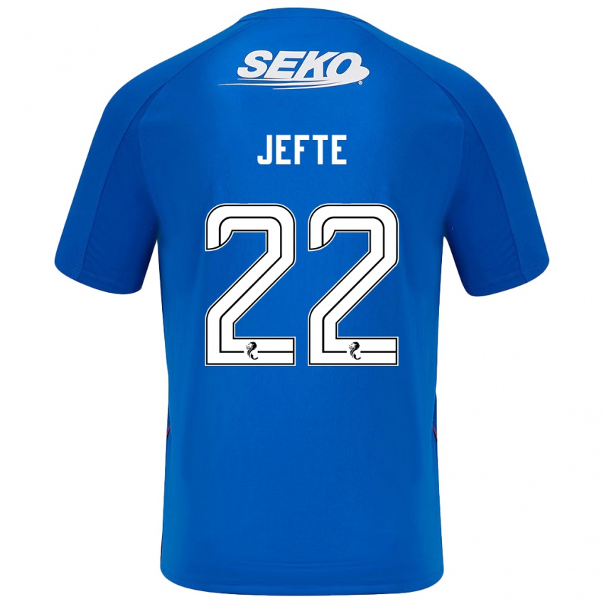 Niño Camiseta Jefté #22 Azul Oscuro 1ª Equipación 2024/25 La Camisa Argentina