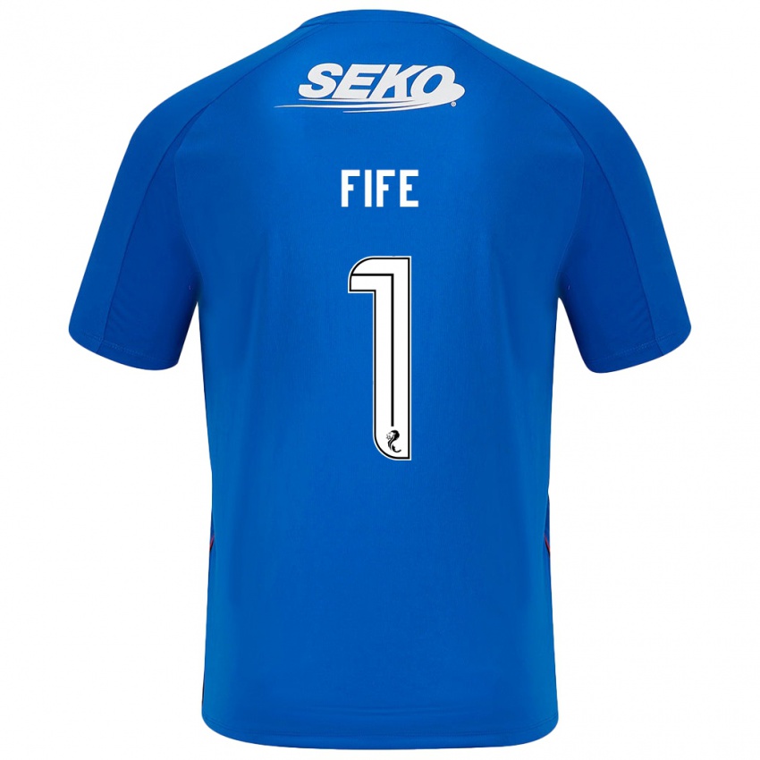 Niño Camiseta Jenna Fife #1 Azul Oscuro 1ª Equipación 2024/25 La Camisa Argentina