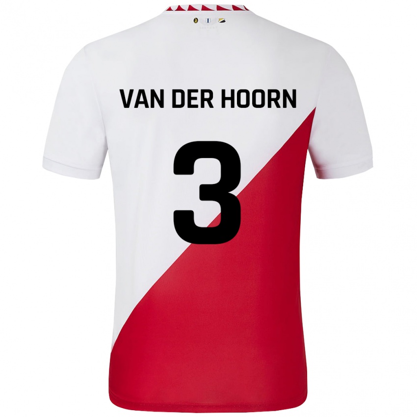 Niño Camiseta Mike Van Der Hoorn #3 Blanco Rojo 1ª Equipación 2024/25 La Camisa Argentina