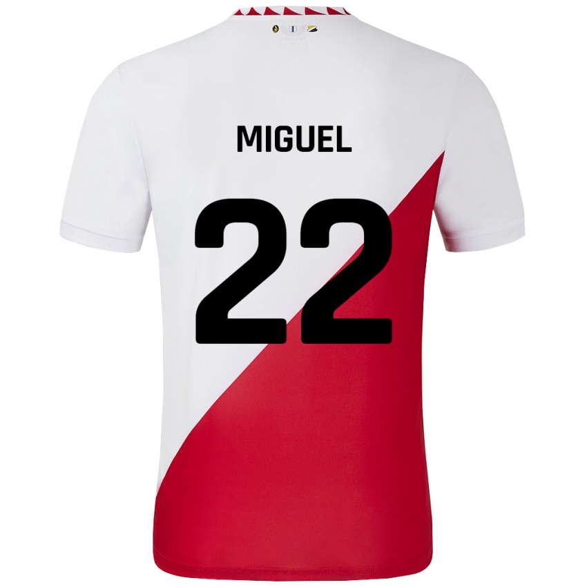 Niño Camiseta Miguel Rodríguez #22 Blanco Rojo 1ª Equipación 2024/25 La Camisa Argentina