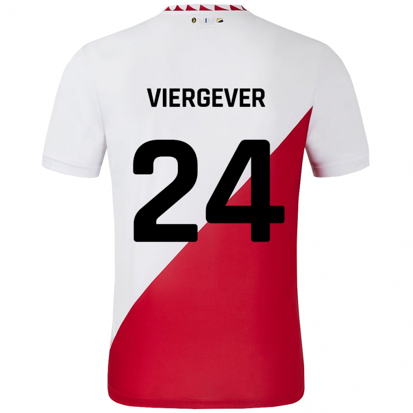 Niño Camiseta Nick Viergever #24 Blanco Rojo 1ª Equipación 2024/25 La Camisa Argentina