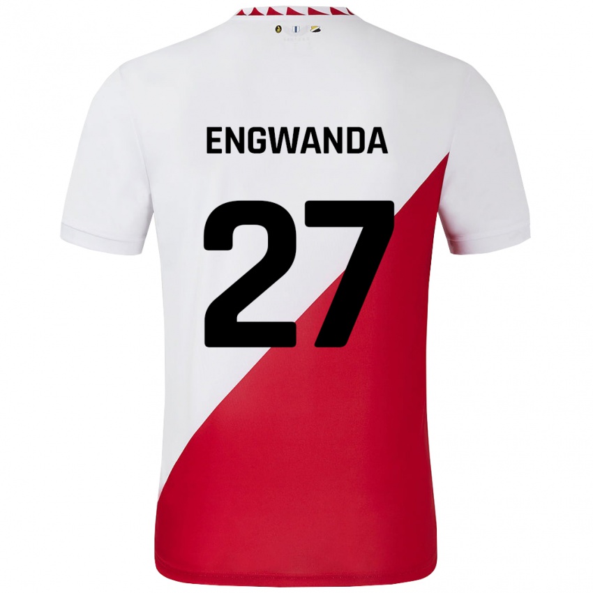 Niño Camiseta Alonzo Engwanda #27 Blanco Rojo 1ª Equipación 2024/25 La Camisa Argentina