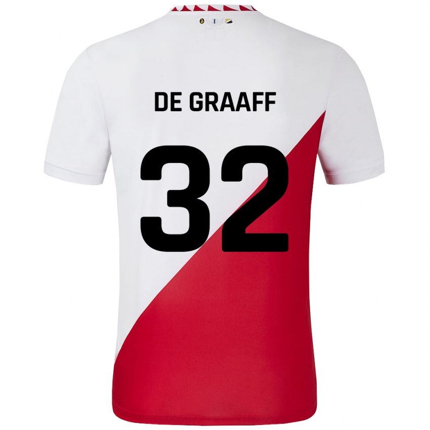 Niño Camiseta Tom De Graaff #32 Blanco Rojo 1ª Equipación 2024/25 La Camisa Argentina