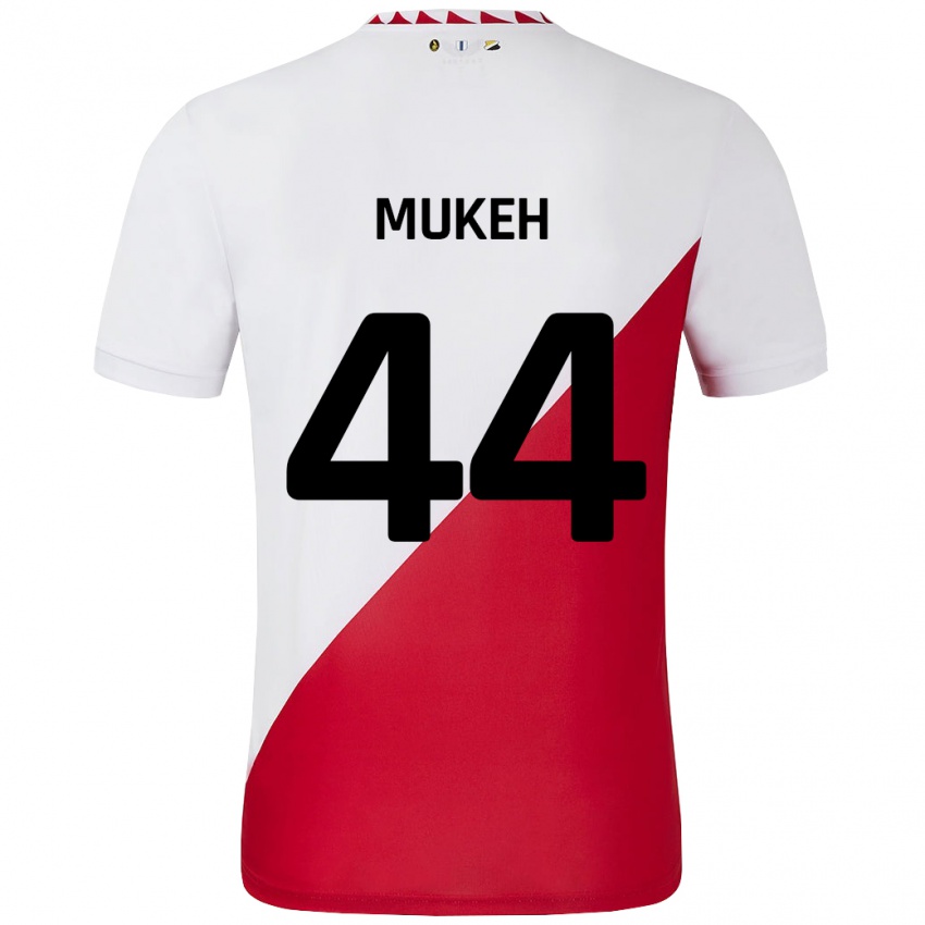 Niño Camiseta Joshua Mukeh #44 Blanco Rojo 1ª Equipación 2024/25 La Camisa Argentina