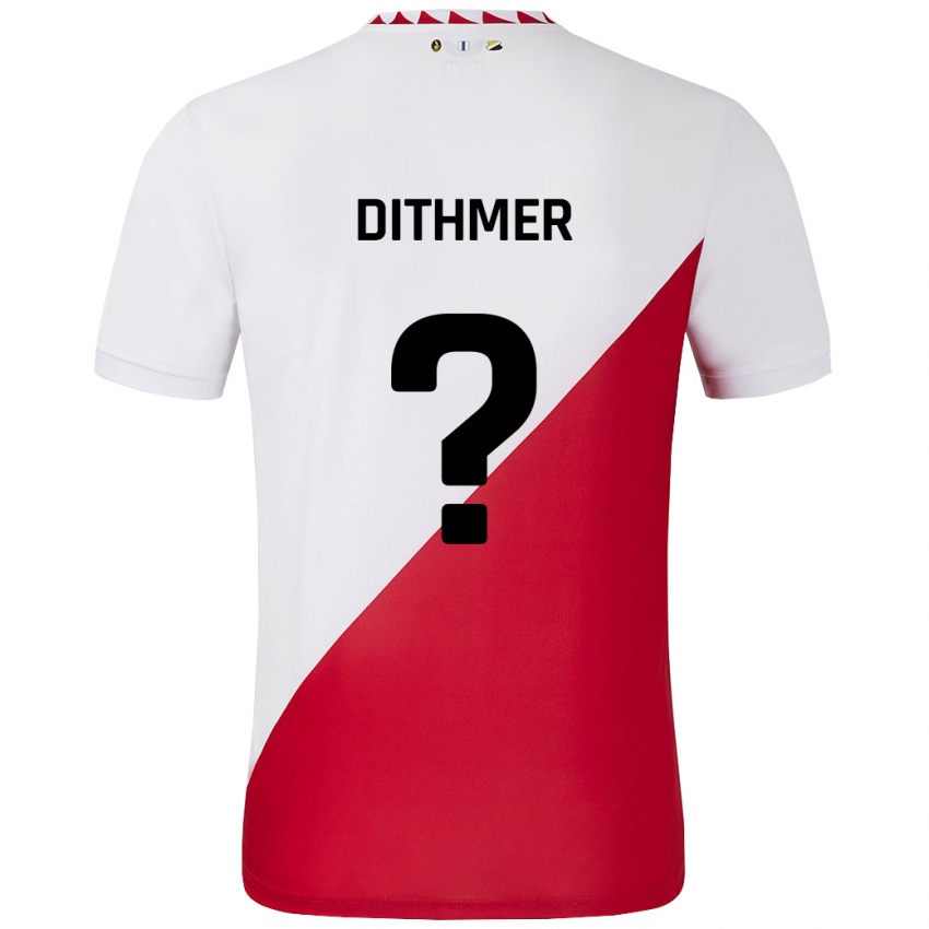 Niño Camiseta Andreas Dithmer #0 Blanco Rojo 1ª Equipación 2024/25 La Camisa Argentina