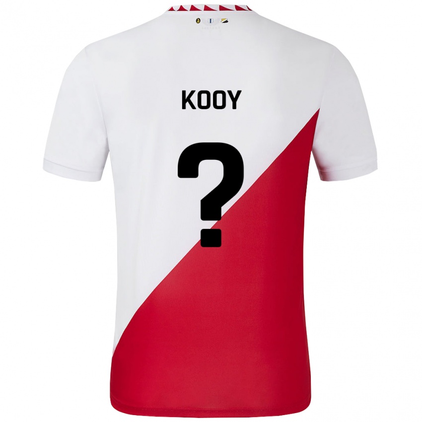 Niño Camiseta Wessel Kooy #0 Blanco Rojo 1ª Equipación 2024/25 La Camisa Argentina