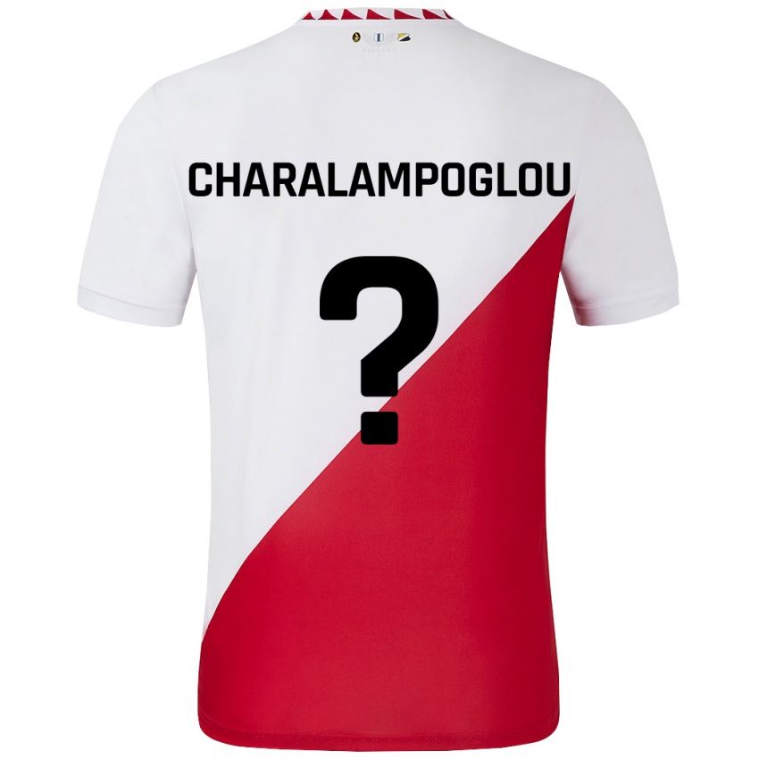 Niño Camiseta Georgios Charalampoglou #0 Blanco Rojo 1ª Equipación 2024/25 La Camisa Argentina