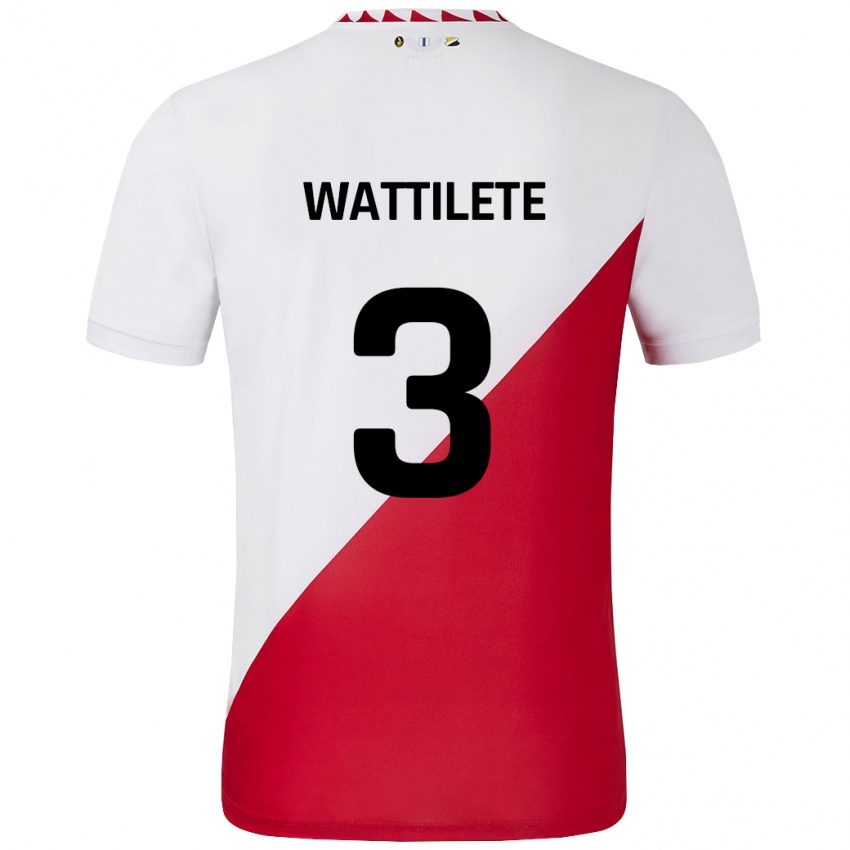 Niño Camiseta Julia Wattilete #3 Blanco Rojo 1ª Equipación 2024/25 La Camisa Argentina