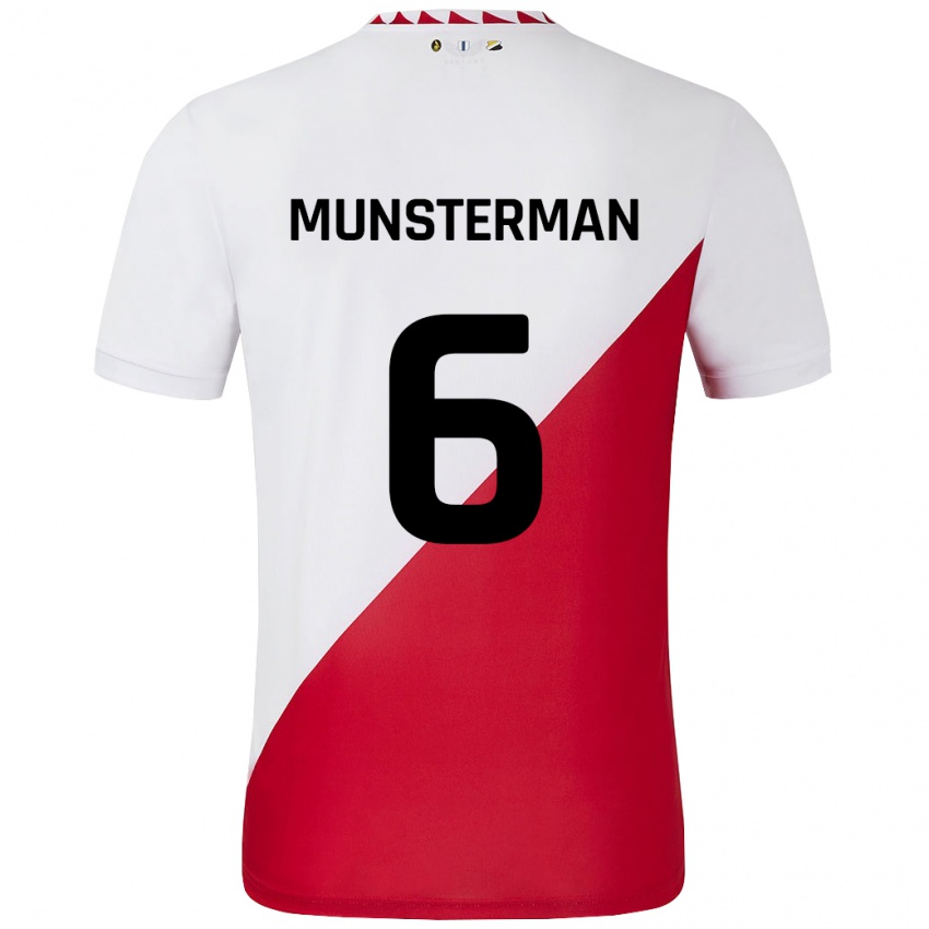 Niño Camiseta Marthe Munsterman #6 Blanco Rojo 1ª Equipación 2024/25 La Camisa Argentina