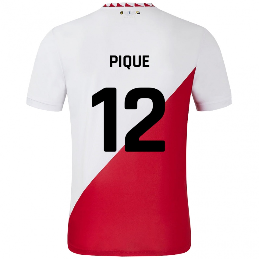 Niño Camiseta Naomi Piqué #12 Blanco Rojo 1ª Equipación 2024/25 La Camisa Argentina