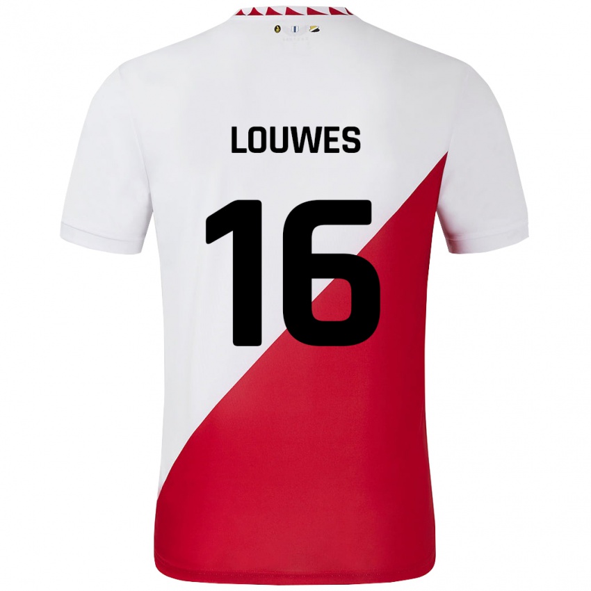 Niño Camiseta Puck Louwes #16 Blanco Rojo 1ª Equipación 2024/25 La Camisa Argentina