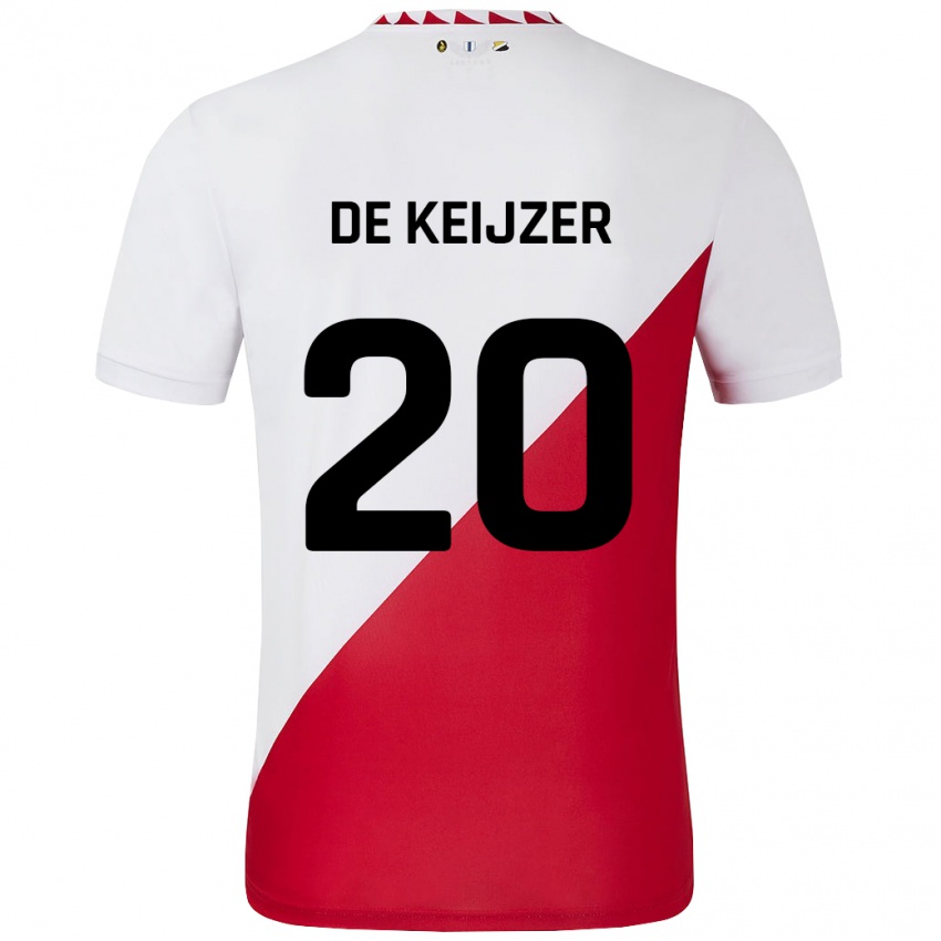 Niño Camiseta Lotje De Keijzer #20 Blanco Rojo 1ª Equipación 2024/25 La Camisa Argentina