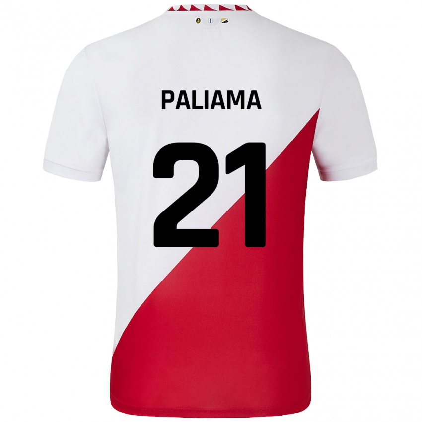 Niño Camiseta Joni Paliama #21 Blanco Rojo 1ª Equipación 2024/25 La Camisa Argentina