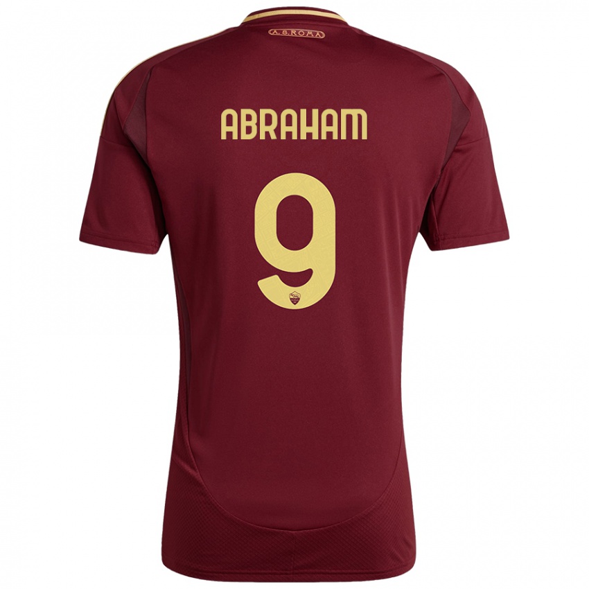 Niño Camiseta Tammy Abraham #9 Rojo Marrón Dorado 1ª Equipación 2024/25 La Camisa Argentina