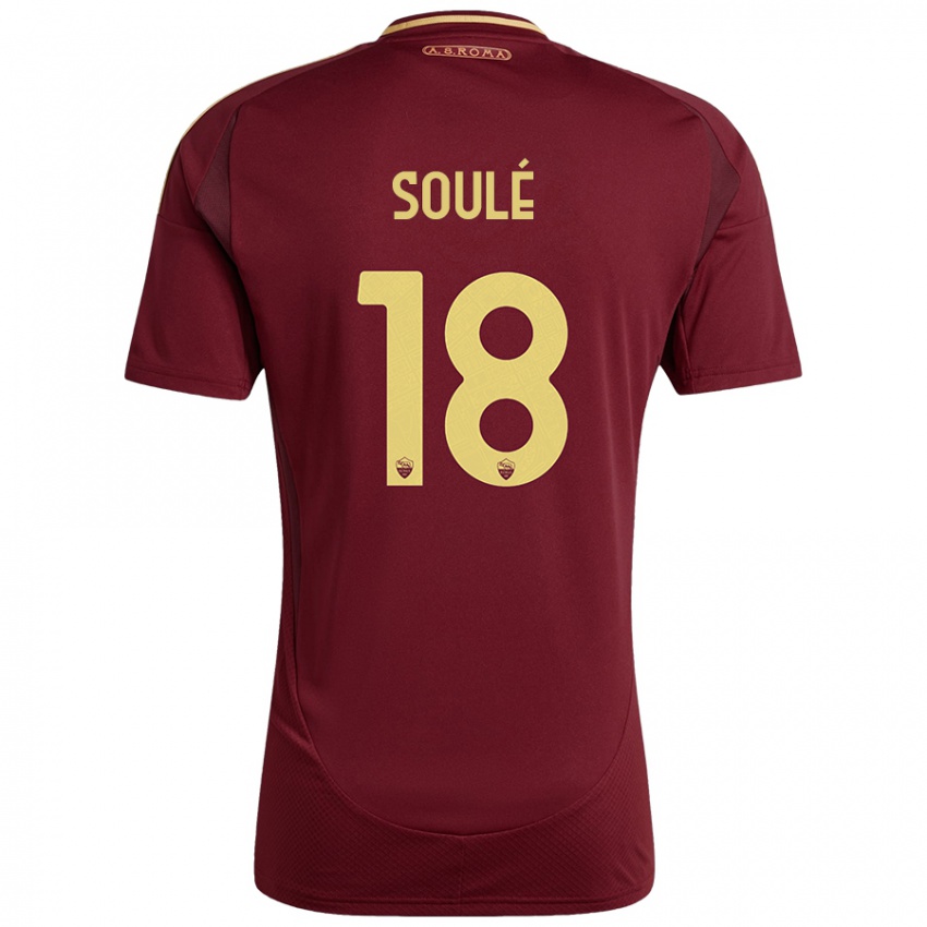 Niño Camiseta Matías Soulé #18 Rojo Marrón Dorado 1ª Equipación 2024/25 La Camisa Argentina