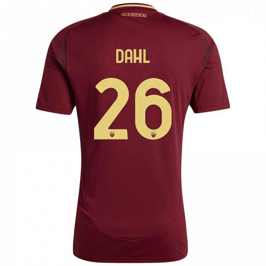 Niño Camiseta Samuel Dahl #26 Rojo Marrón Dorado 1ª Equipación 2024/25 La Camisa Argentina