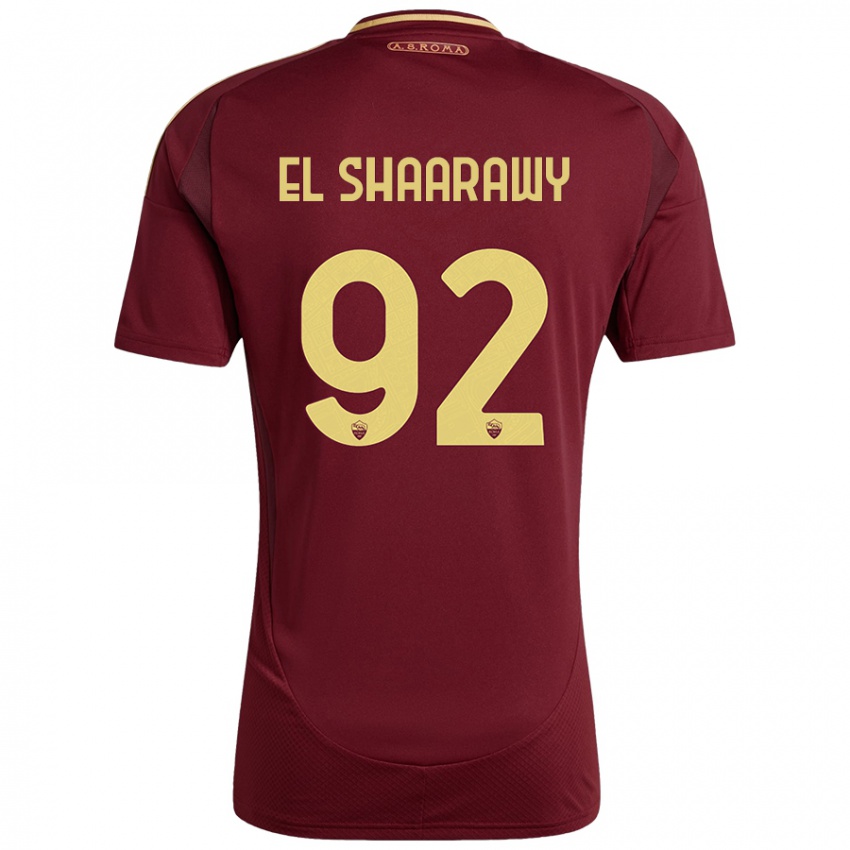 Niño Camiseta Stephan El Shaarawy #92 Rojo Marrón Dorado 1ª Equipación 2024/25 La Camisa Argentina