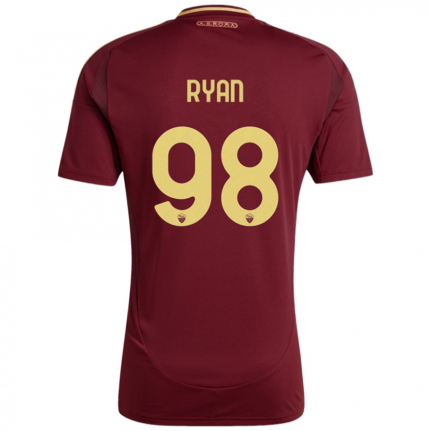 Niño Camiseta Mathew Ryan #98 Rojo Marrón Dorado 1ª Equipación 2024/25 La Camisa Argentina