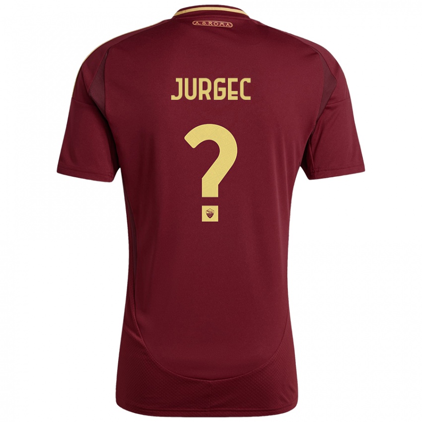 Niño Camiseta Jan Jurgec #0 Rojo Marrón Dorado 1ª Equipación 2024/25 La Camisa Argentina