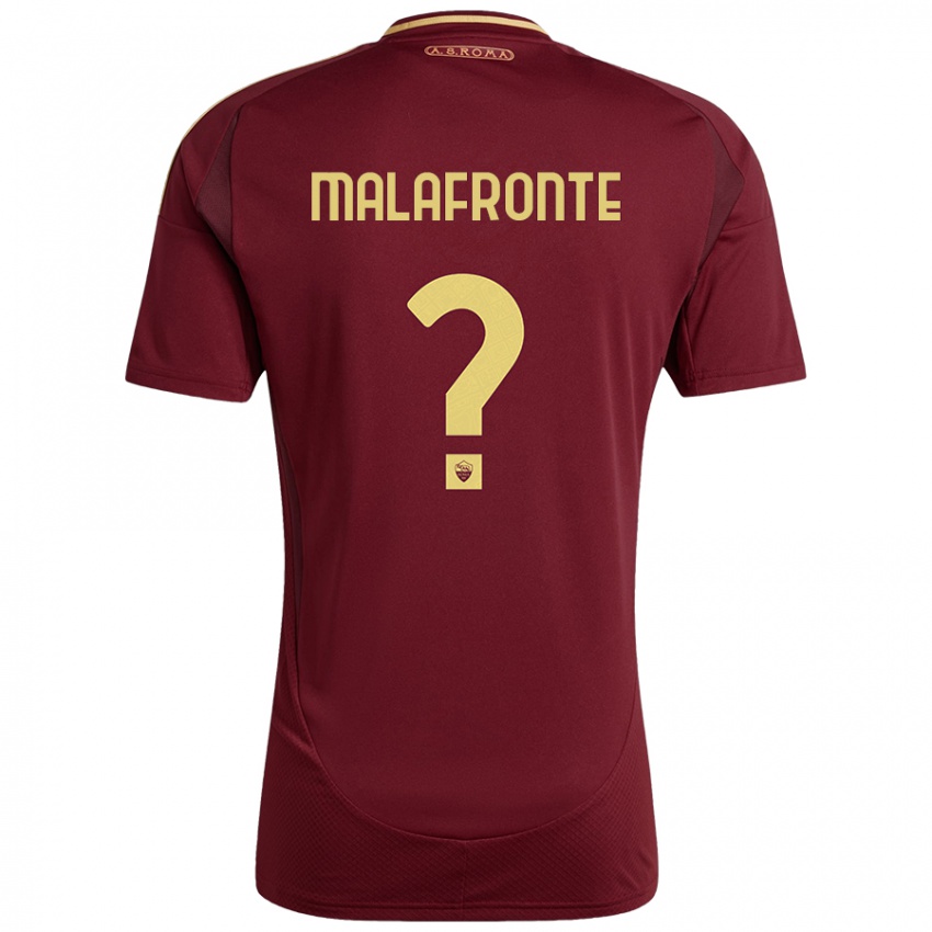 Niño Camiseta Matteo Malafronte #0 Rojo Marrón Dorado 1ª Equipación 2024/25 La Camisa Argentina