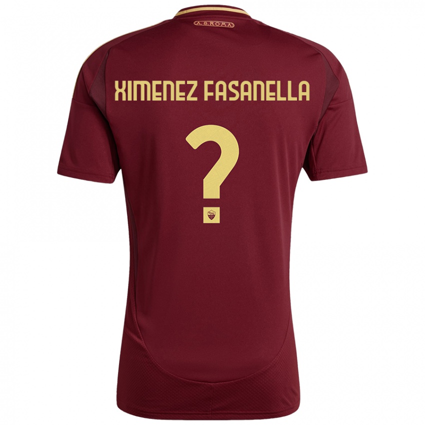 Niño Camiseta Rafael Ximenez Fasanella #0 Rojo Marrón Dorado 1ª Equipación 2024/25 La Camisa Argentina