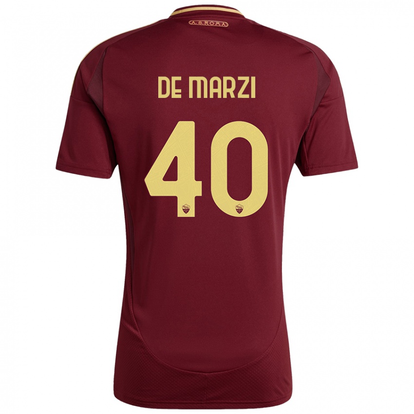 Niño Camiseta Giorgio De Marzi #40 Rojo Marrón Dorado 1ª Equipación 2024/25 La Camisa Argentina