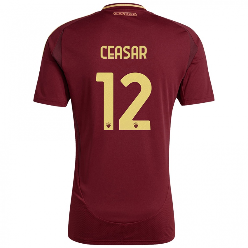 Niño Camiseta Camelia Ceasar #12 Rojo Marrón Dorado 1ª Equipación 2024/25 La Camisa Argentina